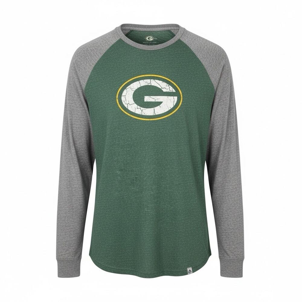NWT GREEN BAY PACKERS LONG SLEEVE HENLEY - MENS L SIZE CHART IN PHOTOS